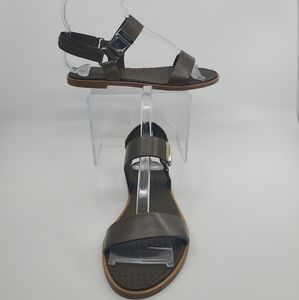 Miu Miu Green Open Toe Sandal with Silver Hardware in a size 35 or US Size 5.5 M